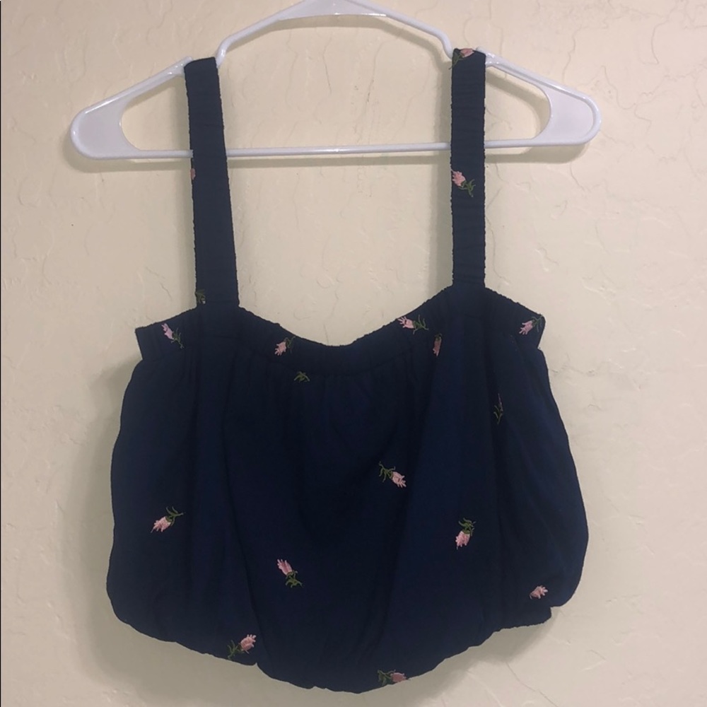 Navy Blue Crop Top
